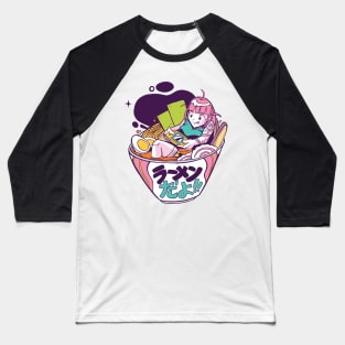 Ramen Gamer Girl Anime Gift Idea Birthday Manga Girl Baseball T-Shirt